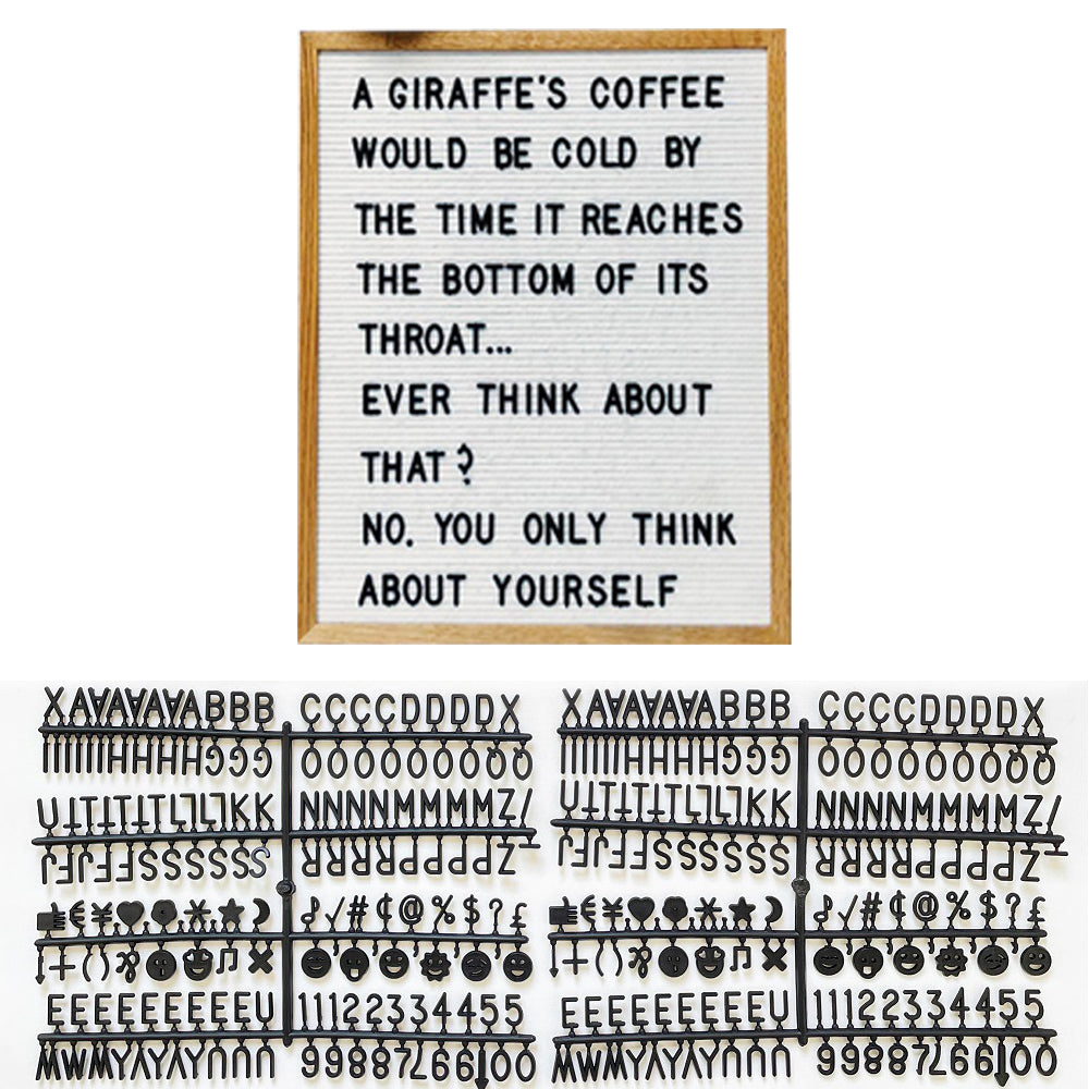 30x40 cm Felt Letter Board with Letters Numbers and Stand-White