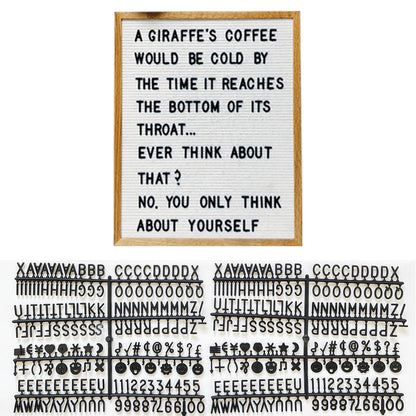 30x40 cm Felt Letter Board with Letters Numbers and Stand-White