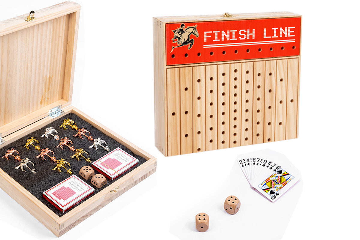 Horse Racing Game Foldable Solid Wood Horse Games Horse Race Board Game With 11 Race Horses