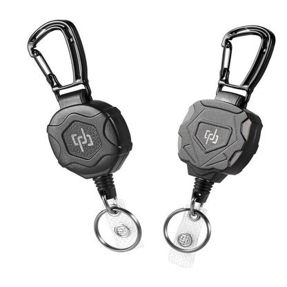 2 Pcs Retractable Keychain Carabiner Badge Key Holder