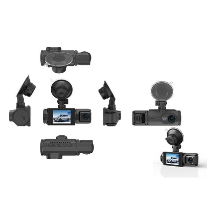 3-Channel Dash Cam with WiFi ââ‚?Front, Inside & Rear Camera with Motion Detection