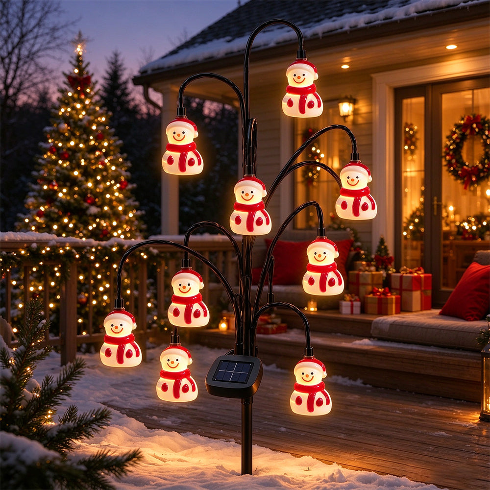 Christmas Solar Garden Light Warm White Ground Stake Light - Snowman