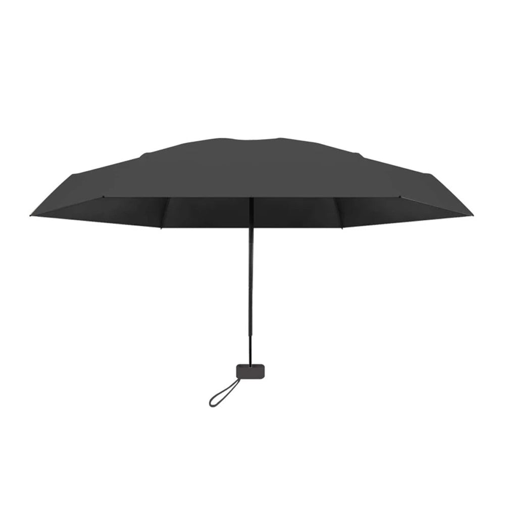 Mini Pocket Umbrella Anti-UV Sun Rain Windproof 6 Folding Umbrella - Black