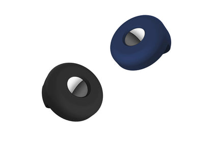 2Pcs Dog Collar Anti-Lost Silicone Tracker Protective Case Cover Compatible With Apple Airtag-Black And Dark Blue