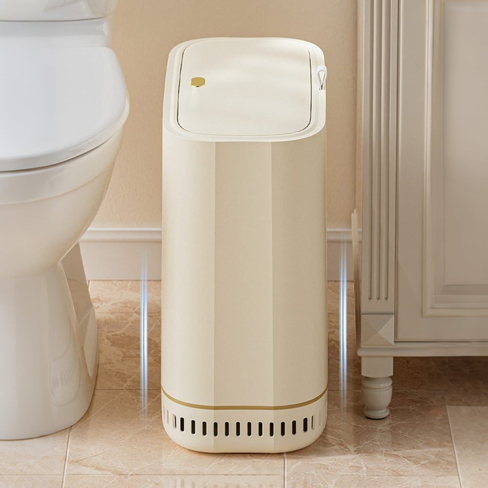 Self-Adsorption Rubbish Bin with Lid Trash Can Trash Bin Beige