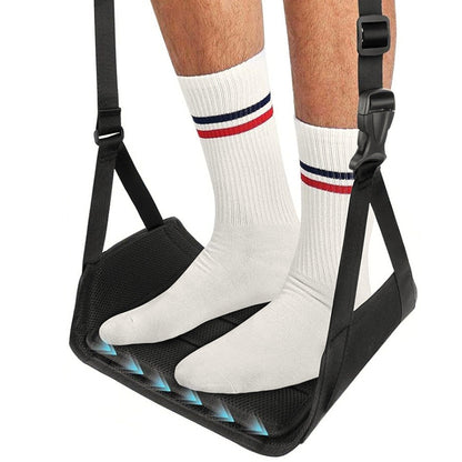 Airplane Foot Hammock Travel Foot Rest for Plane with Adjustable Strap