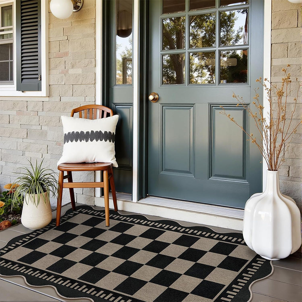 Vintage Low Pile Rug Non Slip Washable Mat for Living Room Bedroom-Style2