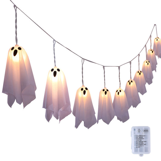 Halloween Ghost String Lights Battery Operated 8 Modes Fairy Lights for Indoor Decor