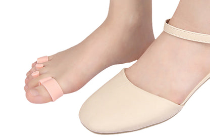 2 Pairs Five-Hole Toe Separators Bunion Corrector Pads for Foot Alignment and Pressure Relief-Nude