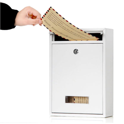 Wall Mounted Locking Mailboxes Key Lock Metal Mail Box White