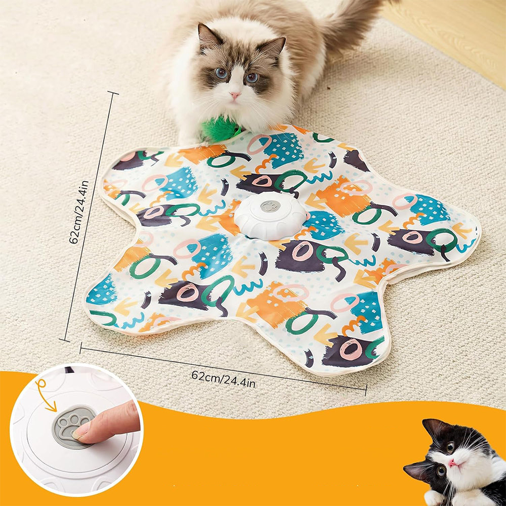 Interactive Cat Toy with Hide and Seek Feather-Orange