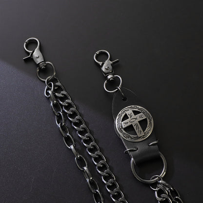 Punk Pant Chain Key Jean Wallet Chain - Double-layer Black