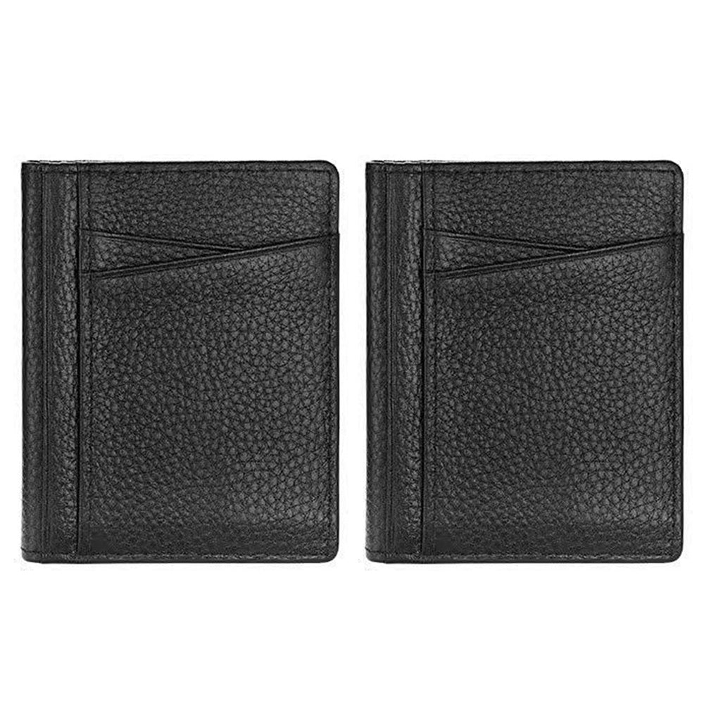 2Pcs PU Leather Card Holder Slim Credit Card Organizer