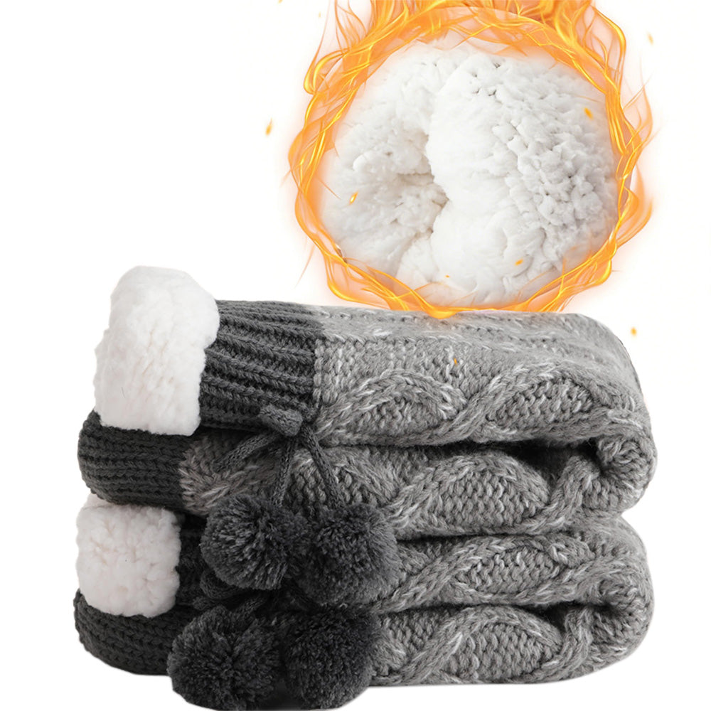 Womens Slipper Fuzzy Grip Socks Fluffy Winter Warm Thermal Grip Socks-Grey