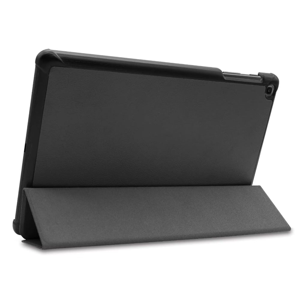 PU Leather Trifold Stand Case for Fire HD 10 2021 2023-Black