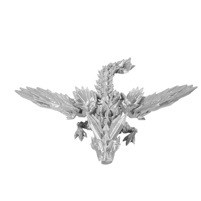 3D Printed Dragon Egg Decoration with Dragon Chinese Style Ornament Silver