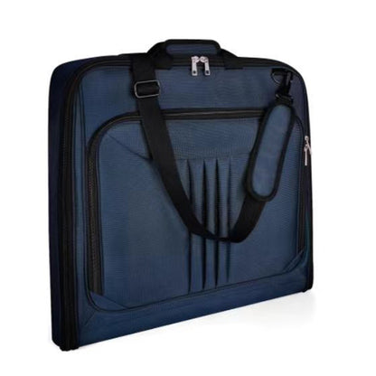 Foldable Garment Bag with Hanger and Shoulder Strap - Navy