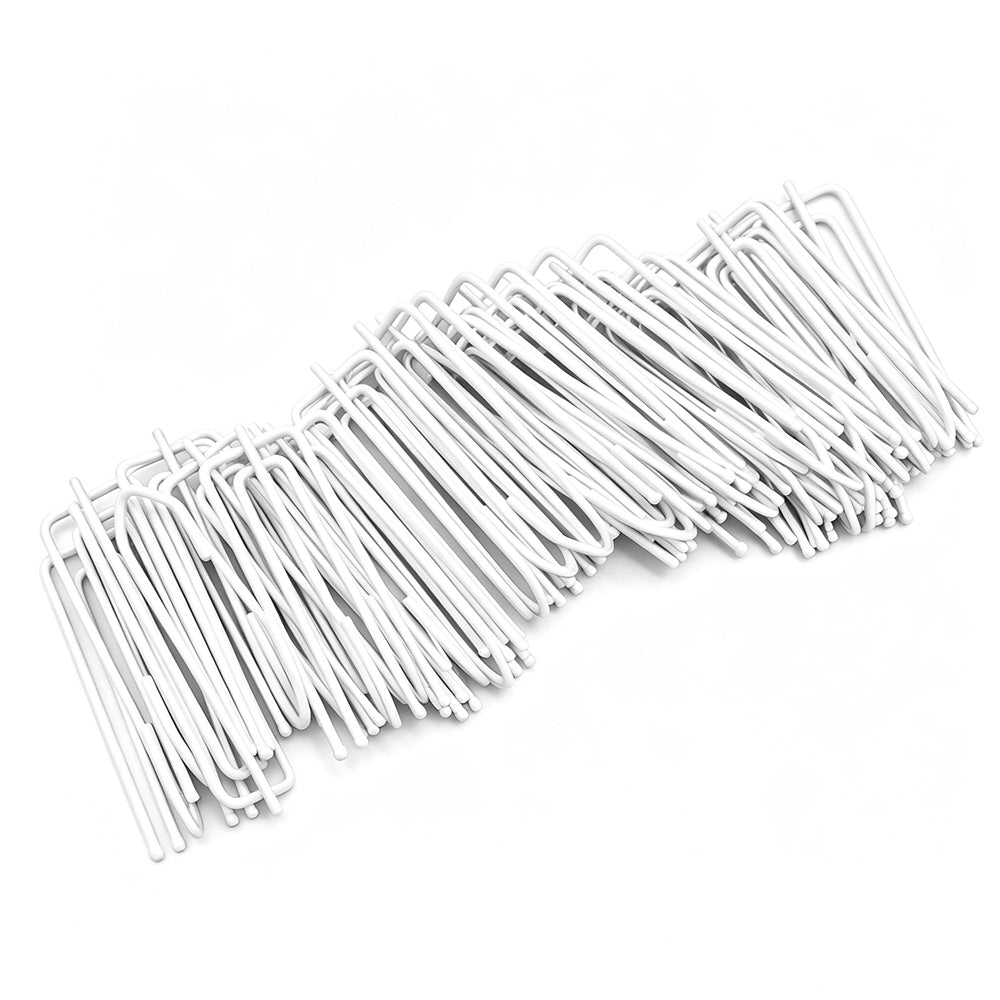 50Pcs 4 Prong Stainless Steel Pinch Pleat Curtain Hooks for Pleated Curtains-White