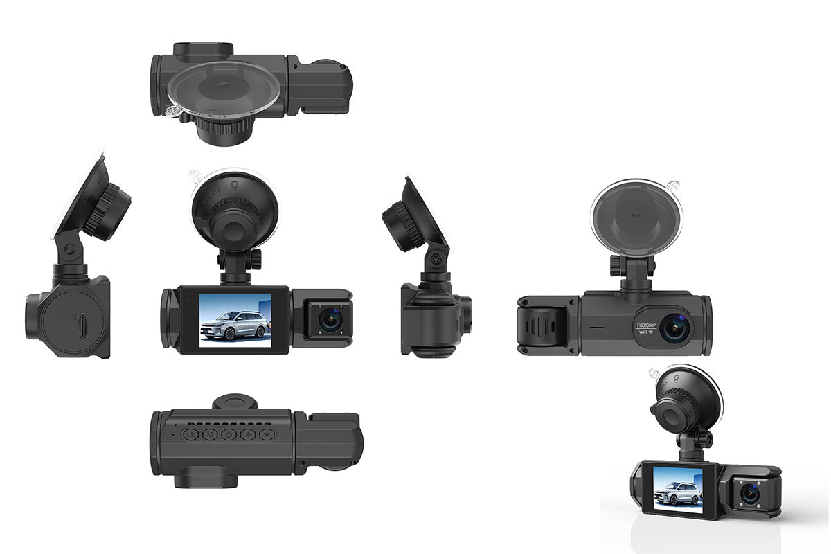 3 Channel Dash Cam With Motion Detection