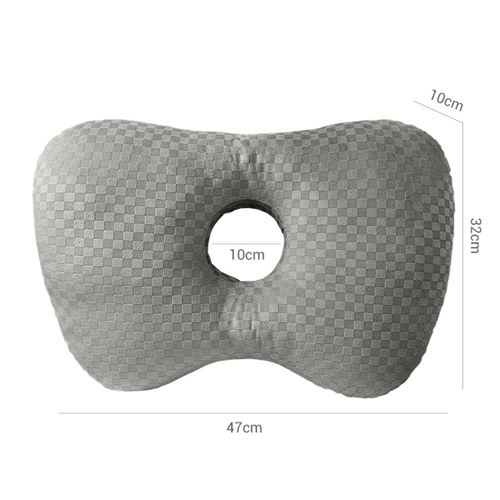 Ear Pillow for Side Sleepers with Hole-Grey