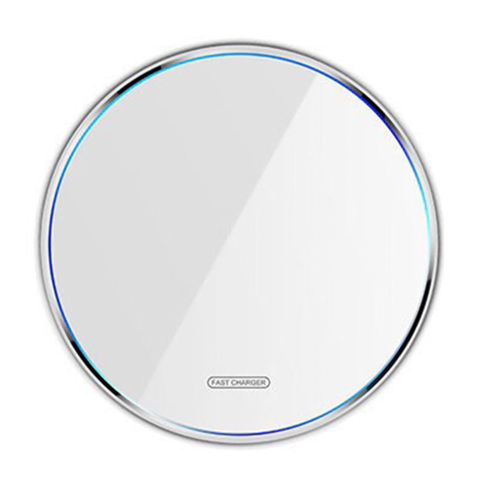 Fast Wireless Charger Pad with Mirror Surface for Phone-White