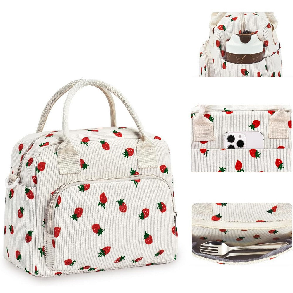 Insulated Lunch Bag for Women Tote Bags for Work Picnic-Strawberry