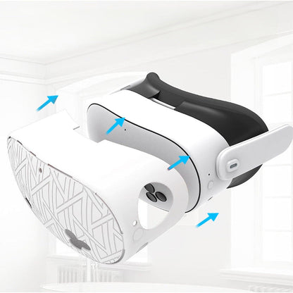 7-Piece Silicone Protective Case Set for Meta Quest 3S VR Headset Accessories White