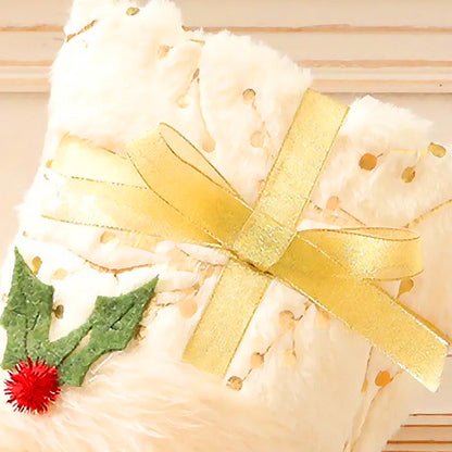 2Pcs Santa Gift Hanging Stocking Xmas Hanging Pouch Christmas Stocking Decoration for Holiday Party Decor Style 1