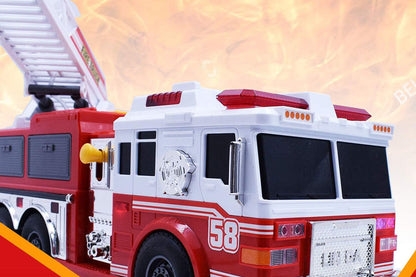 Fire Truck Toys with Water Pump and Rotating Rescue Ladder Big Firetruck Engine