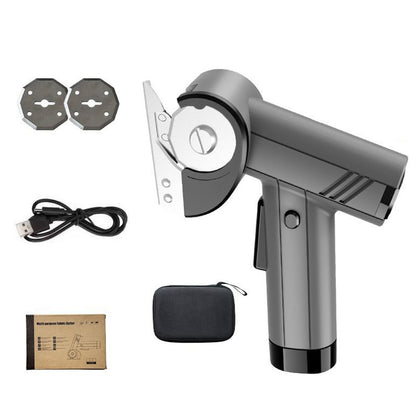 Cordless Electric Scissors with 2 Blades for Thin Cardboard Box Carpet Leather-Silver