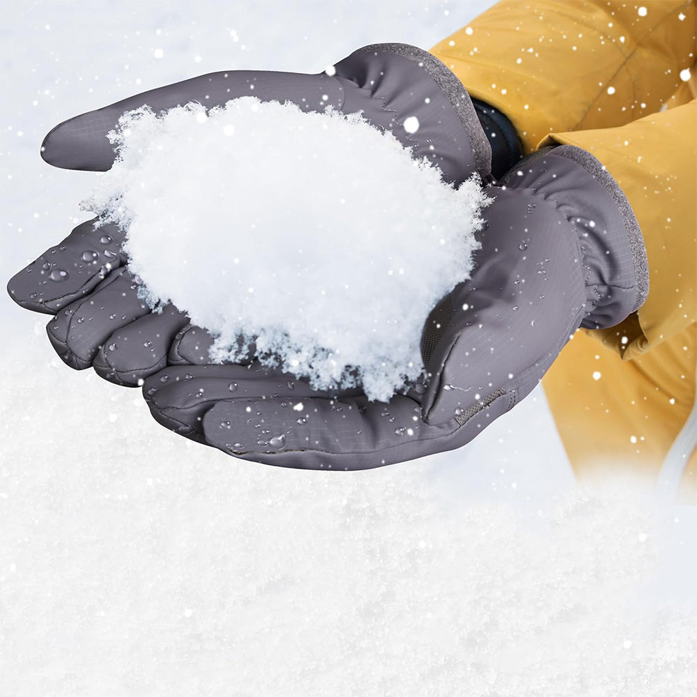 Pair of Winter Ski Gloves for Men Women Touch Screen Cycling Driving Gloves Gray