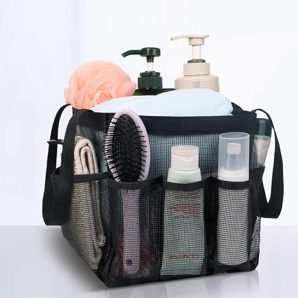 Mesh Shower Caddy Bag Hanging Toiletry Organizer For Travel And Gym