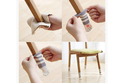 16Pcs Cat Paw Chair Leg Socks Floor Protector Covers