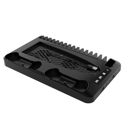 Gaming For PS5 Slim Pro Docking and Cooling Station Charger Headset Holder With RGB Light-Black
