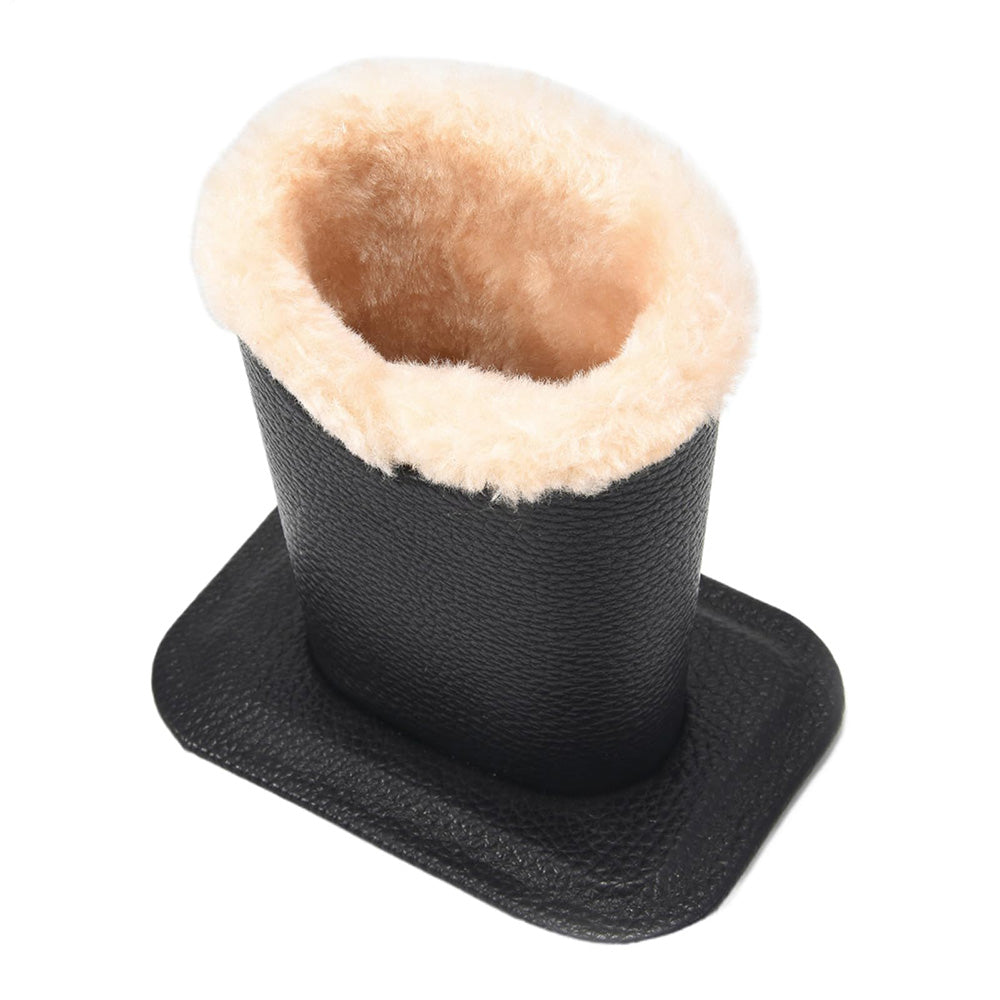 Soft Plush Lined Eyeglasses Desk Holder PU Leather Glasses Display Stand With Base-Black