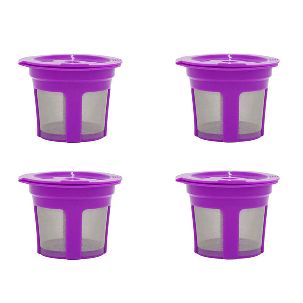 4 Piece Refillable Coffee Pods for Keurig K Cup Machines - Purple