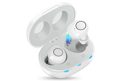Hearing Aid Invisible Digital In-Ear Enhancer Sound Voice Amplifier Rechargeable-White