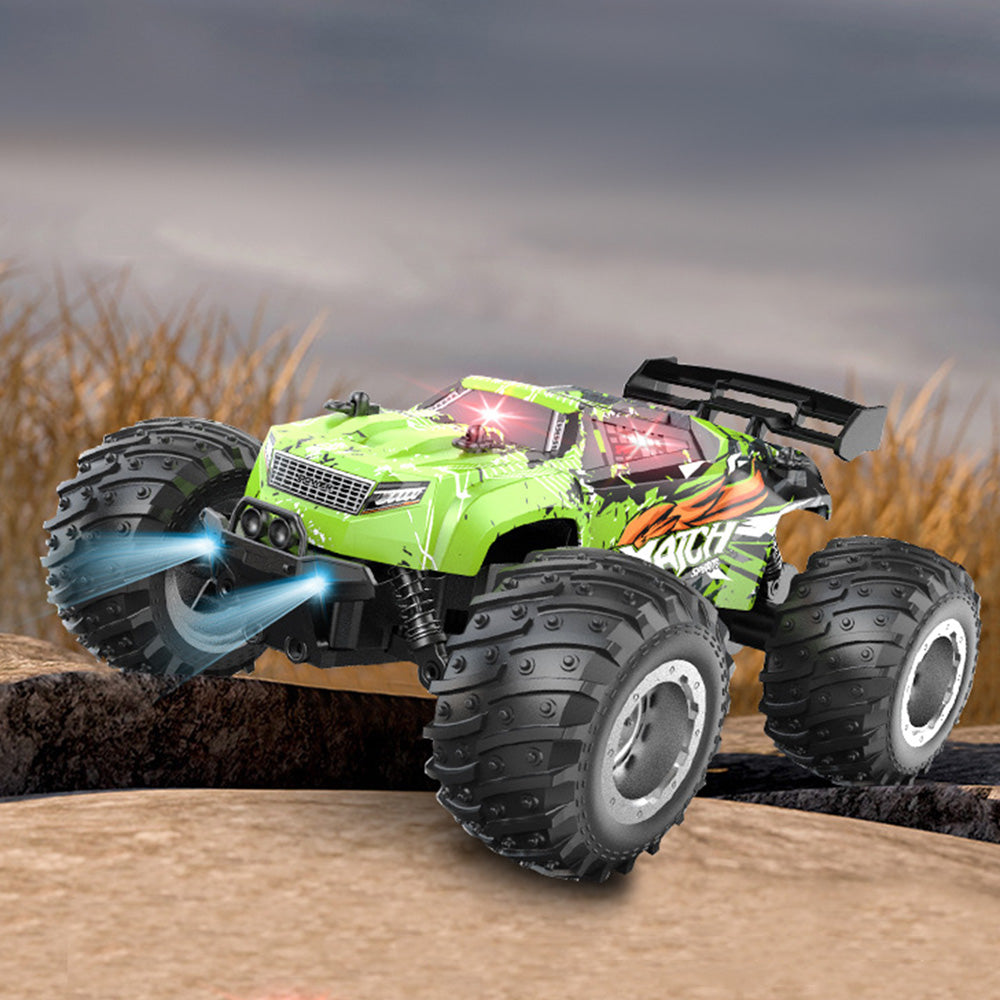 1:18 Scale Remote Control Car All-Terrain RC Truck with LED Lights Green