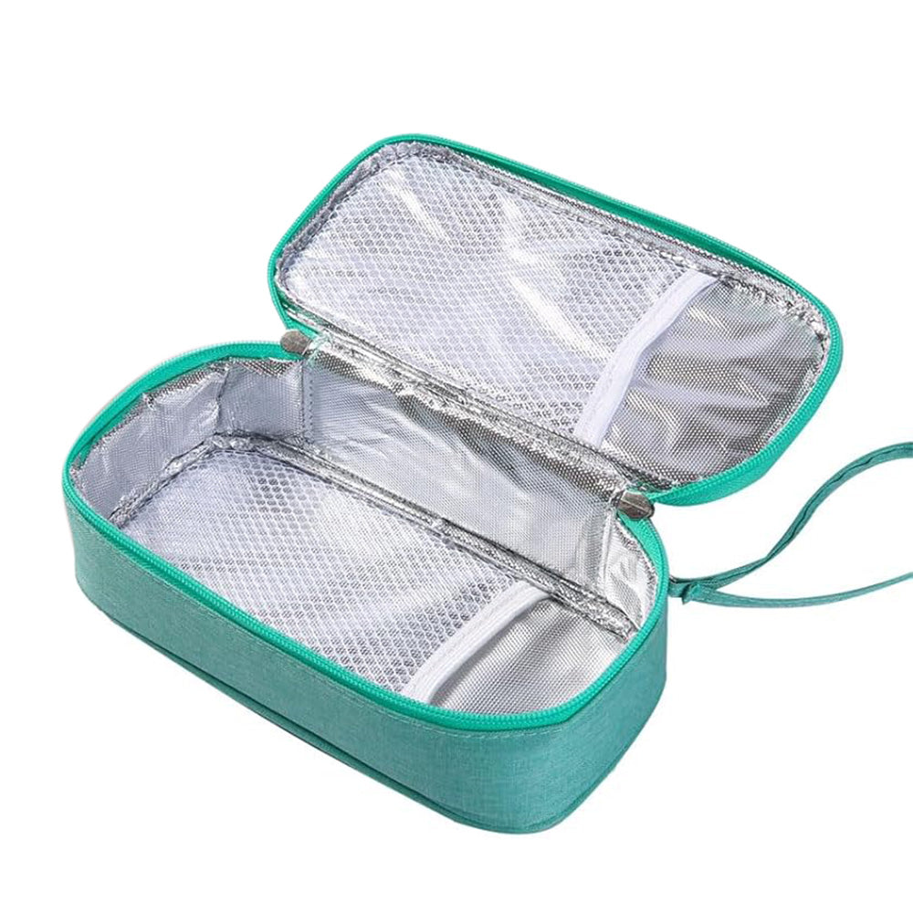 Insulated Insulin Cooling Bag ââ‚?Multi-Layer Medical Travel Cooler Emerald