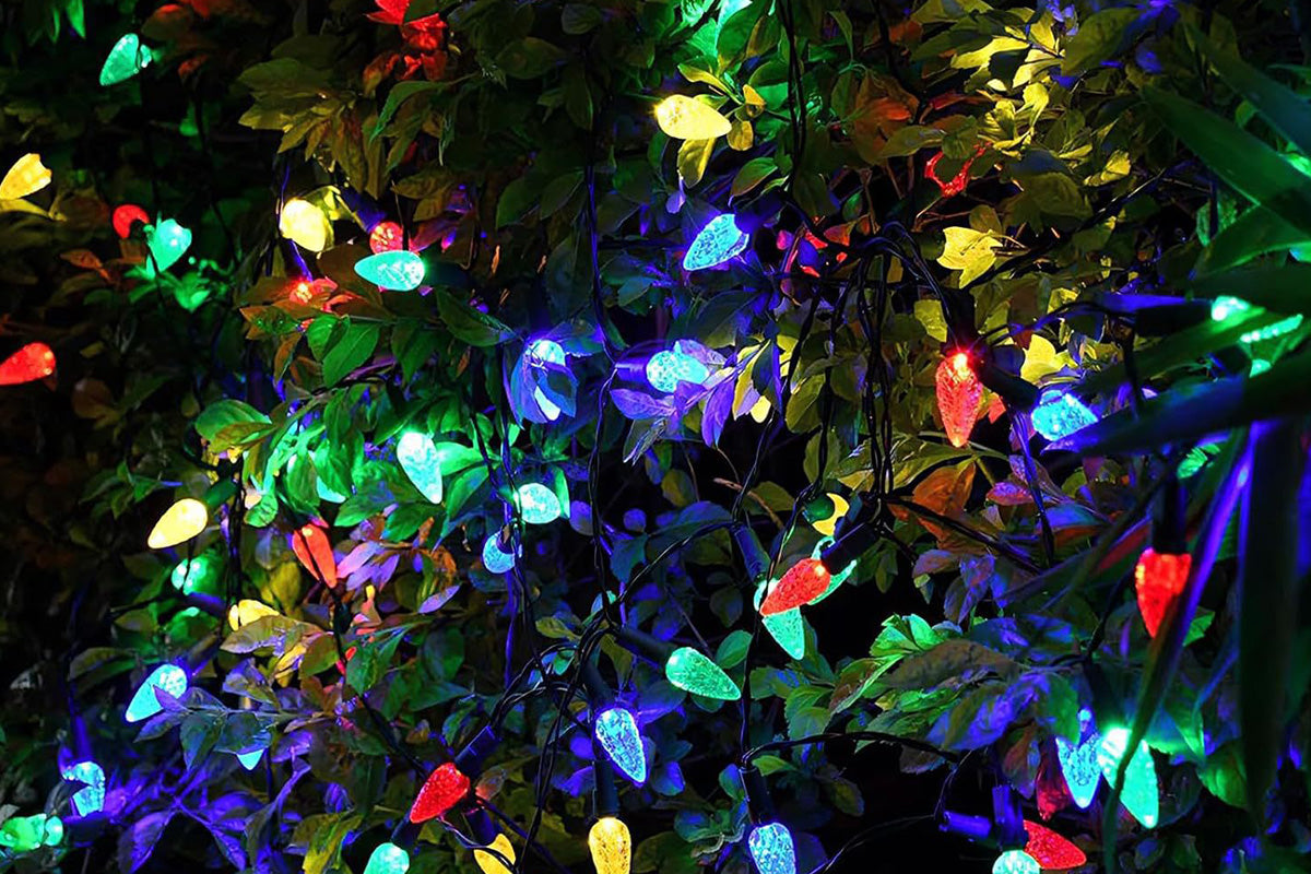 7M Solar Strawberry String Lights Waterproof Christmas Decor-Multicolor