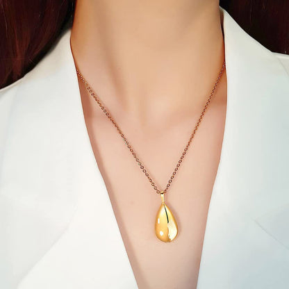 Stainless Steel Teardrop Cremation Pendant ââ‚?Keepsake Memorial Necklace Gold