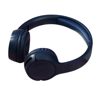 Rechargeable Bluetooth Wireless Headphones On-Ear Stereo Headset Navy Blue