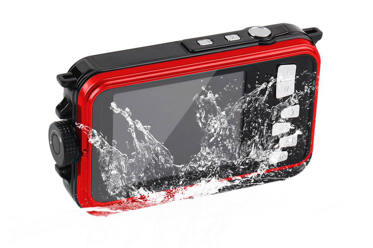 24MP Waterproof Portable Digital Underwater Camera Red