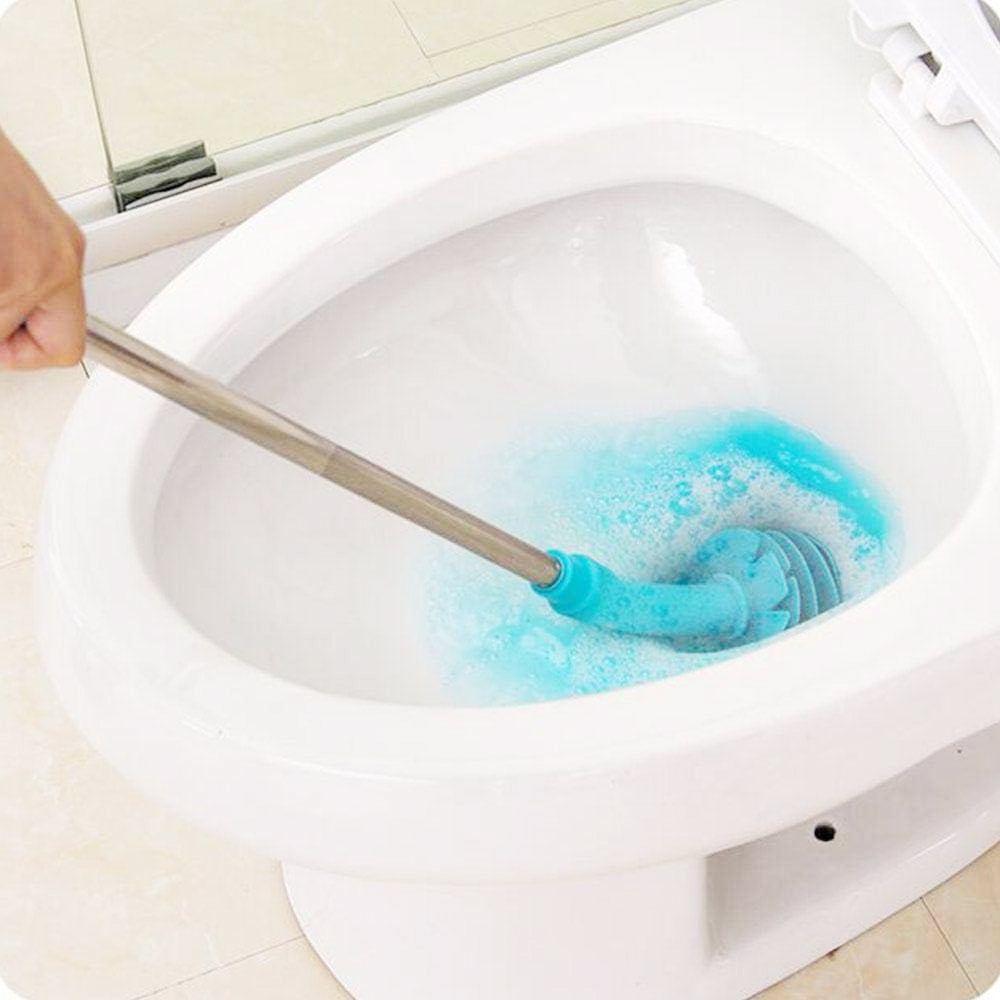 Flexible Toilet Plunger Toilet Clog Remover Bathroom Toilet Dredge Tool Blue