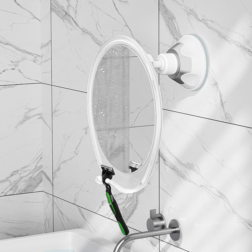 Suction Cup Fog-Free Shaving Mirror with Razor Holder No Drill