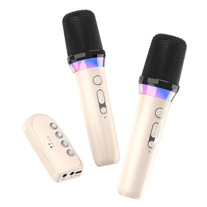 Wireless Microphone Bluetooth Mics with DSP Noise Reduction for Live Streaming-Beige
