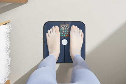 Smart Digital Bathroom Body Fat Scale 180KG Bluetooth Scales Weight for BMI Water-Navy Blue