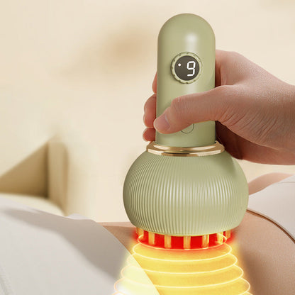 Electric Gua Sha Massager 9-Level Heat Cupping Massage Tool for Legs Arms Belly Body Green