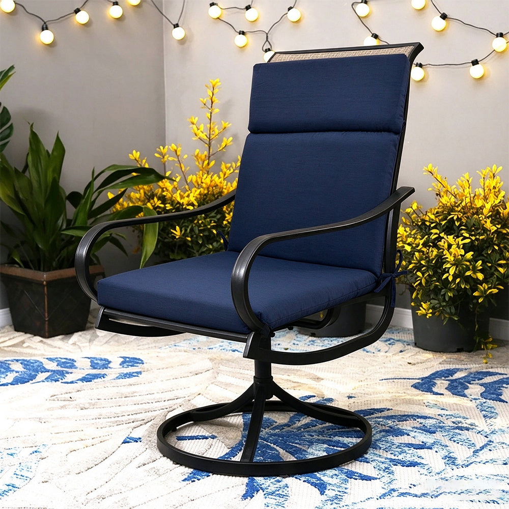 Water Resistant Seat Cushion Backrest Back Deep Chair Cushion - Navy