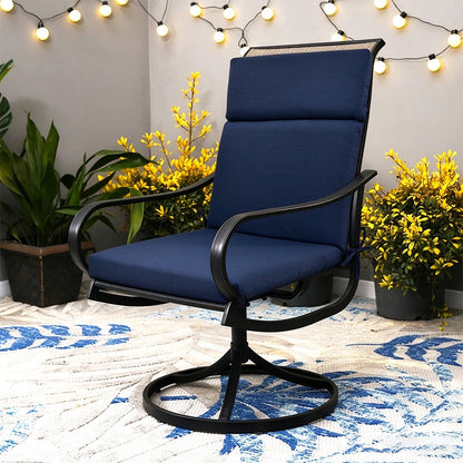 Water Resistant Seat Cushion Backrest Back Deep Chair Cushion - Navy